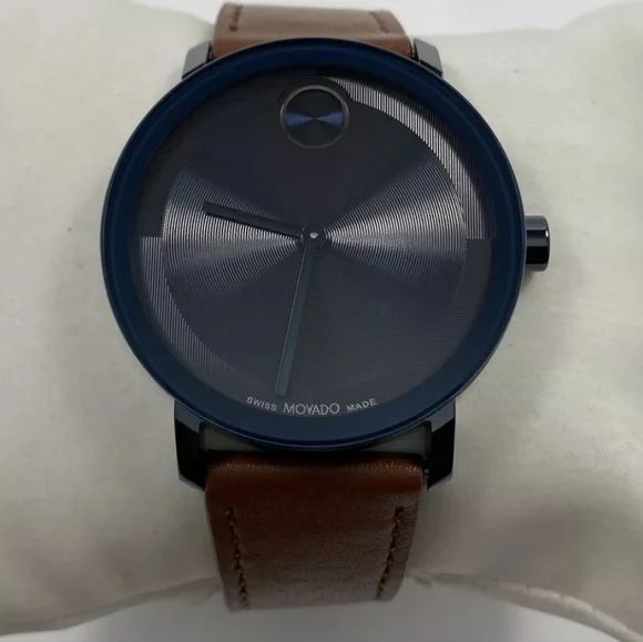 ***BRAND NEW*** Men's Movado Bold Evolution 2.0 Brown Strap Watch with Textured - Picture 2 of 13